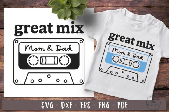 Cassette Tape Mom Dad SVG Retro Design for Crafts and Graphics
