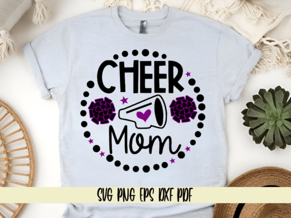 Cheer Mom Graphic Design Asset for Crafts and Cricut Projects