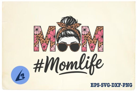 Messy Bun Momlife Mom Skull SVG: A Graphic Design Asset for Crafts and Branding