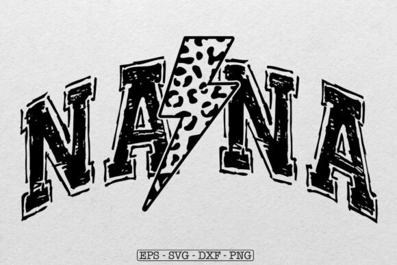 Nana Leopard Bolt SVG, Lightning Nana: A Graphics Asset for Crafts & Commercial Use