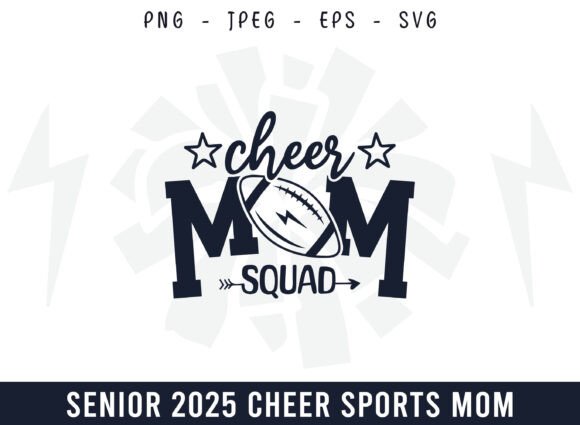 Proud Cheer Football Mom Squad Design: A Versatile Graphics Asset for Content Creators