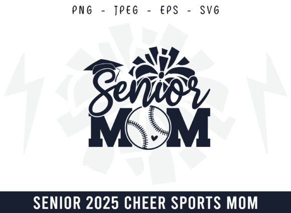 Proud Senior Cheer Baseball Mom Design: A Versatile Graphic Asset for Local Business Branding