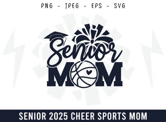 Proud Senior Cheer Basketball Mom Design: A Versatile Graphic Asset for Local Business Branding