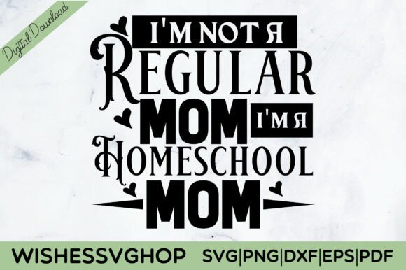 Regular Mom Homeschool SVG PNG – A Graphic Design Asset for Crafters