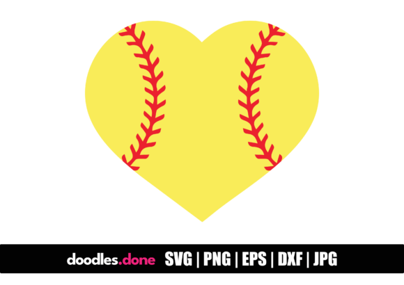 Softball Heart SVG and Baseball Heart SVG for Crafts & Graphics